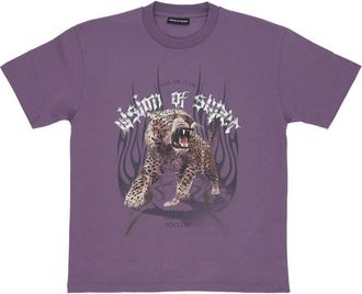 Vision Of Super Paarse Tiger Print Tee Heren T-Shirt - Heren - T-shirts - Paars - XL - Katoen - Tops