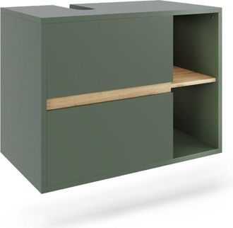 Vicco Mueble bajo lavabo Viola, Verde/Artesano, 80 x 60 cm con 2 cajones, Vicco