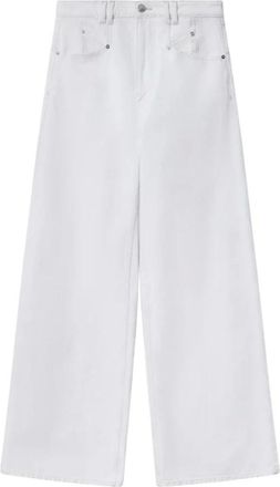 Isabel Marant Lemony Wide Broeken - Dames - Broeken - Wit - Maat: S Katoen