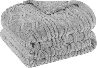 Superior Boho Knit Jacquard Fleece Plush Fluffy Blanket