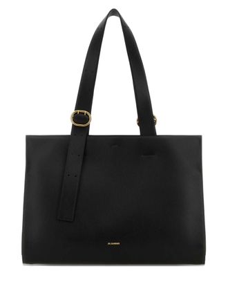 Jil Sander Black Shopping Rectangular Leather Tote