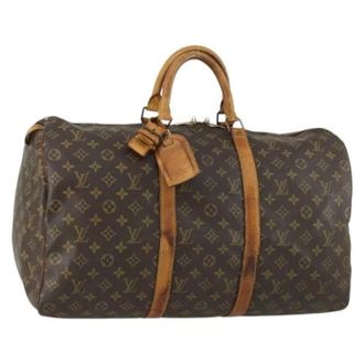 Louis Vuitton Pre-owned Weekend Bags, female, Brown, Size: ONE SIZE Pre-owned Canvas Weekend Bag