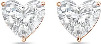 Diana M. Jewels 14Kt Rose Gold 9.00 cts Lab Grown Heart shaped Diamond Studs