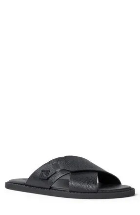 Fendi Squared FF Slide Sandal in Nero at Nordstrom, Size 13Us
