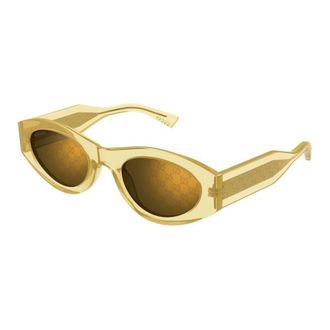 Gucci Oval Frame Sunglasses - female - Gucci - Sunglasses - Yellow - 52 MM - Accessories