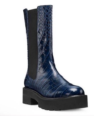 Stuart Weitzman Womens Presley Ultralift Chelsea Boot In Navy