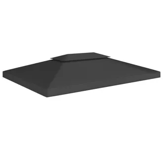 Berkfield Home 2-Tier Gazebo Top Cover 310 g/m &sup2; 4x3 m Black