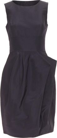 Oscar De La Renta pleated side tulip skirt silk dress