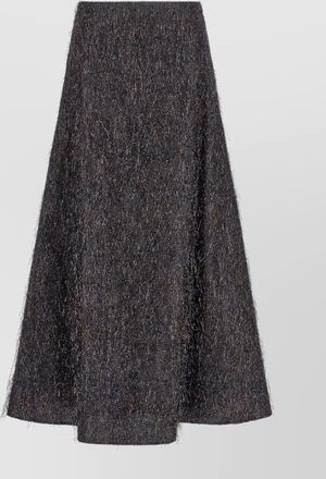 PESERICO metallic fringe midi a-line skirt