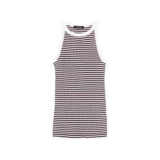 Aragona Sleeveless Tops, female, Multicolor, Size: 2XS Striped Ribbed Knit Top