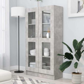 vidaXL Armadietto Vetrina Grigio Cemento 82,5x30,5x150 cm Multistrato - Vidaxl