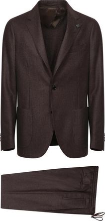 Lardini Bruin Pak Elegant Style - Heren - Business pakken - Bruin - S - Wol - Kostuums