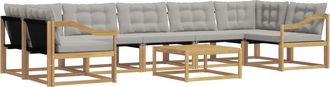 vidaXL Conjunto De Sof&aacute;s De Exterior 8 Uds. Blanco Y Gris Claro Vidaxl