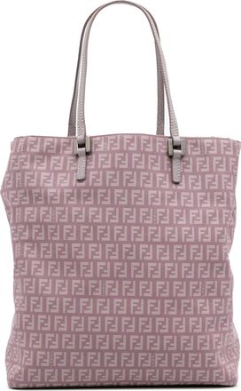 Fendi Womens Pre-owned Zucchino Canvas Tote - Lilac Textile - One Size