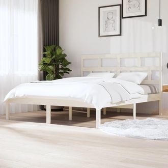 vidaXL Vidaxl - Estructura De Cama De Madera Maciza De Pino Blanco 160x200 Cm