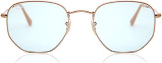 Ray-Ban RB3548N Hexagonal Metal Flat Lenses 91310Y Mens Sunglasses Gold Size 54