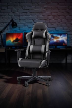 Julian Bowen Comet Upholstered Gaming Chair with Lumbar Support in Black