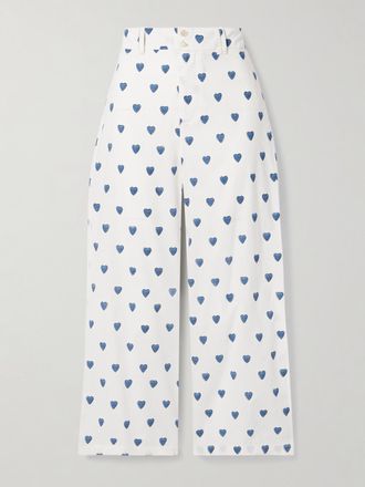 Alix of Bohemia Pantaloni A Gamba Dritta In Cotone Stampato Scout - Bianco