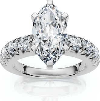 Pompeii3 Certified 2.80Ct Marquise Diamond Engagement Ring Gold Lab Grown