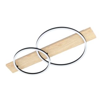 Loops Wall Flush Ceiling Light Black Brown Shade White Plastic LED 1x12W 1x12W