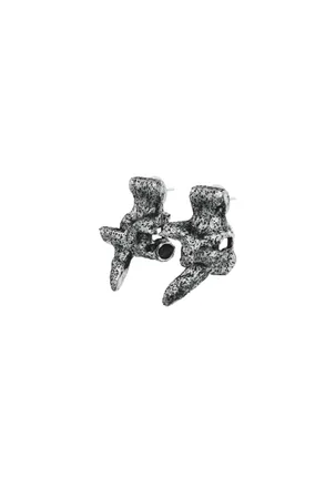 Diesel Silver-tone stud earrings - Earrings - Unisex - Grey