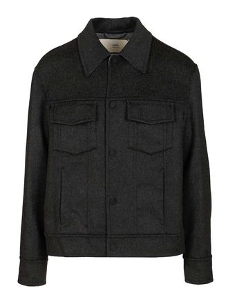 Ami Wool Trucker Jacket Giacche Nero-Uomo