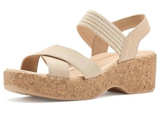 Life Stride Verity Slingback Sandals Womens Wedge Shoes Sand Tan : 7.5 W (C), Synthetic