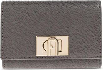 Furla Leren portemonnee met slotdetail - Grijs