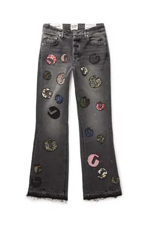 Gallery Dept. G-Time Flared Distressed Logo-Appliquéd Jeans