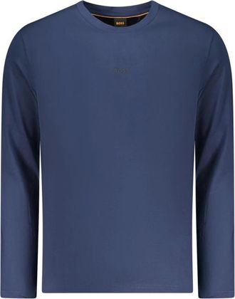 HUGO BOSS Tops, Heren, Blauw, 3Xl, Katoen, T-shirt met lange mouwen