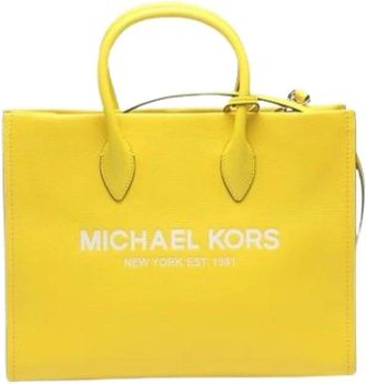 Michael Kors Pre-owned Tote Bags, female, Yellow, Size: ONE SIZE Pre-owned Leather Tote Bag