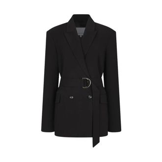 Dante6 Dome Belted Blazer - Dames - Jassen - Zwart - Maat: L Leer