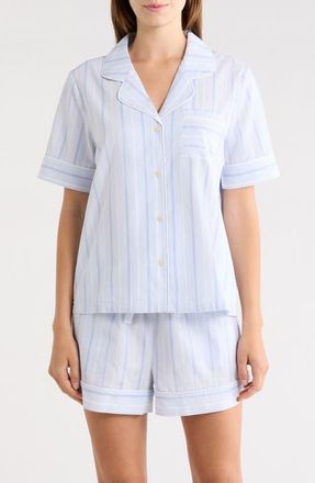 Nordstrom Classic Short Cotton Pajamas in Blue Parker Stripe at Nordstrom, Size X-Large