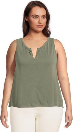Lucky Brand Sandwash V Neck Tank Top Womens Clothing Dusty Olive : LG (US 10-12), Modal/Polyester