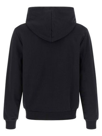 A.P.C. Logo-Flocked Cotton Hoodie - Black