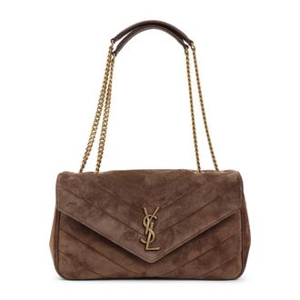 Saint Laurent Dark Brown Loulou Medium Shoulder Bag