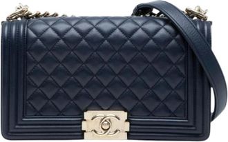 Chanel Pre-owned Boy Flap Bag - Dames - Vintage Schoudertas - Blauw - ONE Size - Leer - Vintage