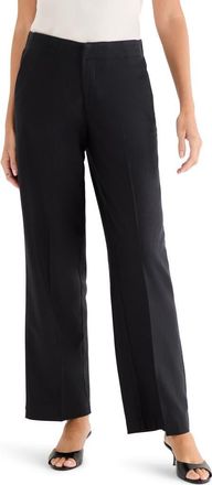 Nic+Zoe Lenox Linen Blend Pants in Black Onyx at Nordstrom, Size 18