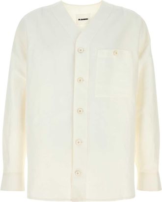 Jil Sander White Linen Blend Shirt