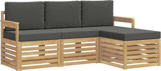 vidaXL Conjunto De Sof&aacute;s De Exterior 4 Uds. Blanco Y Antracita Vidaxl