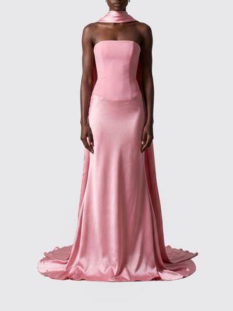 Solace London Off-The-Shoulder Corset Bodice Satin Long Evening Gown