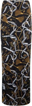 Moschino Rokken, Dames, Veelkleurig, S, Lange aansluitende rok