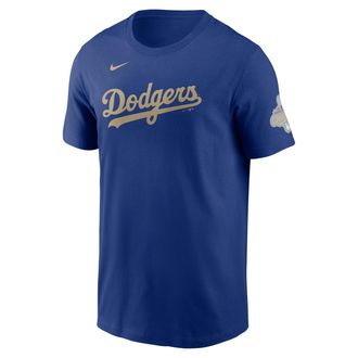 Nike Los Angeles Dodgers 2025 World Series Champion Gold Series Wordmark Nike Mens MLB T-Shirt in Blue | N1994EWLD-YFL