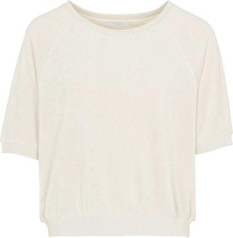 By-Bar Amsterdam Slub Top Korte Mouw Neva Style - Dames - T-shirts - Beige - L - Katoen - Tops