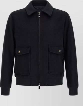 Pal Zileri wool single-breasted bomber jacket