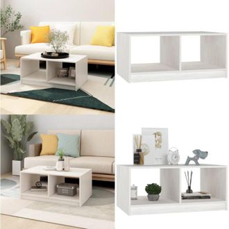 vidaXL Tavolino da Salotto Bianco 75x50x33,5 cm Legno Massello di Pino - Tavolo da salotto in legno - Tavolino in legno massello