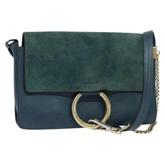 Chlo&eacute; Pre-owned Cross Body Bags, female, Blue, Size: ONE SIZE Pre-owned Turquoise Suede Shoulder Bag