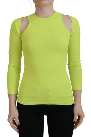 Dsquared2 Dsquared&sup2; yellow Viscose Open Shoulder Long Sleeves Womens Top (Pre-Owned)