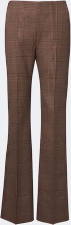 Max Mara Pantaloni flared in lana vergine a quadri