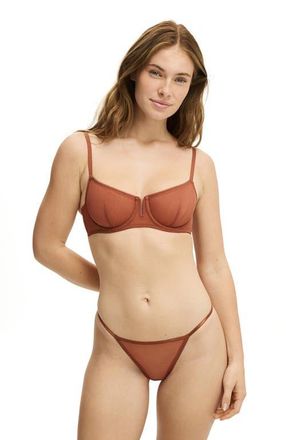Cotton On Womens U Wire Mesh Balconette Bra in Caramel Crush at Nordstrom, Size 32C